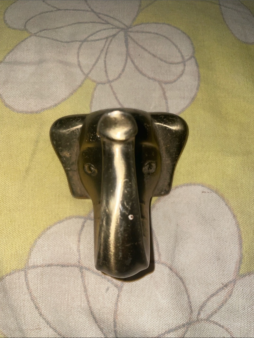 Elephant Head Wall Hook in Antique Brass Finish - Home Accents